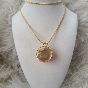 Swarovski  Kaleidescape Rhodium Plated Gold Toned Necklace- Great Vintage Condit